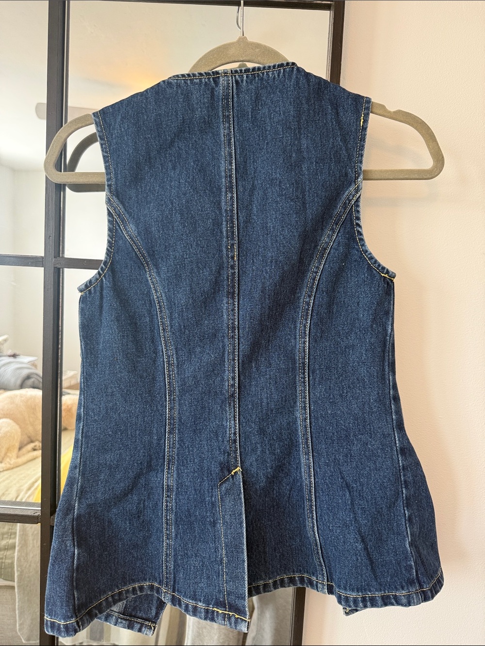 Meshki Dark Blue Denim Sleeveless Vest Jacket - Picture 3 of 3